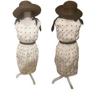 Polka Dot Dress with Brown Hat